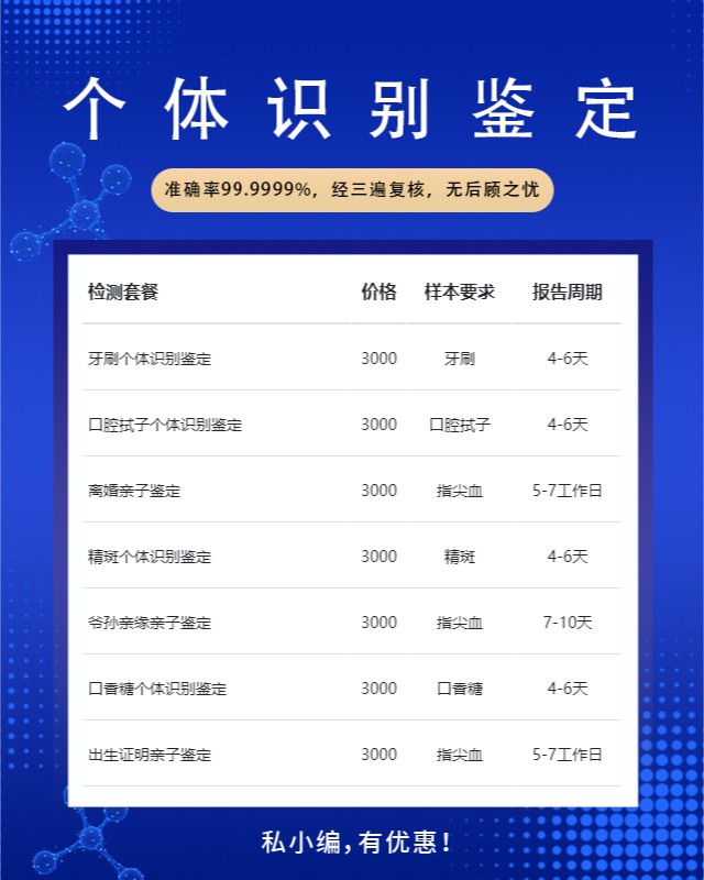 资阳可以做静脉血个体识别鉴定10家机构地址