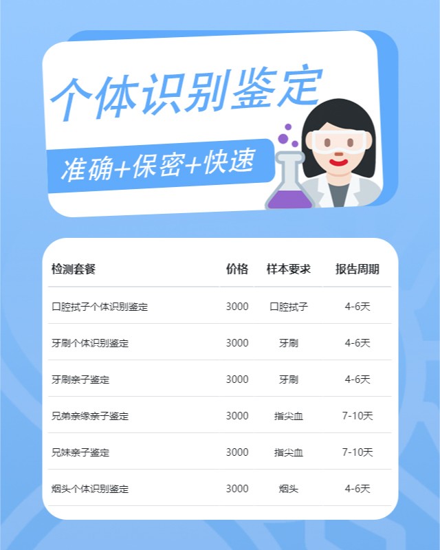 驻马店可以做口腔拭子个体识别鉴定的10个中心机构