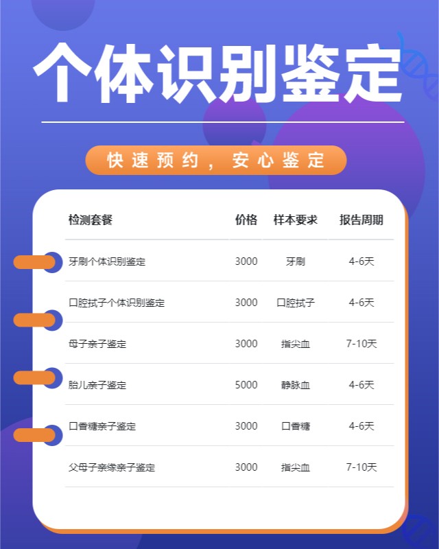大庆最新可做静脉血个体识别鉴定10家机构地址