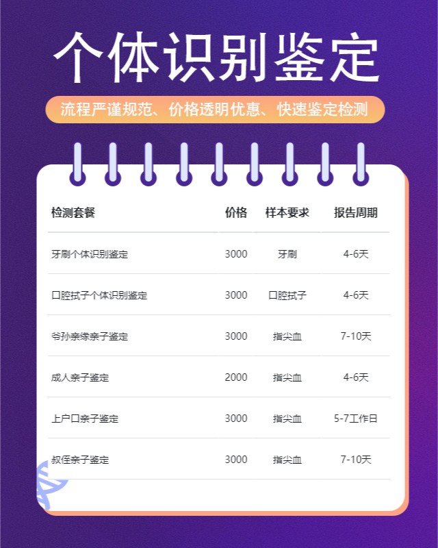 重庆10家可以做静脉血个体识别鉴定中心机构地址