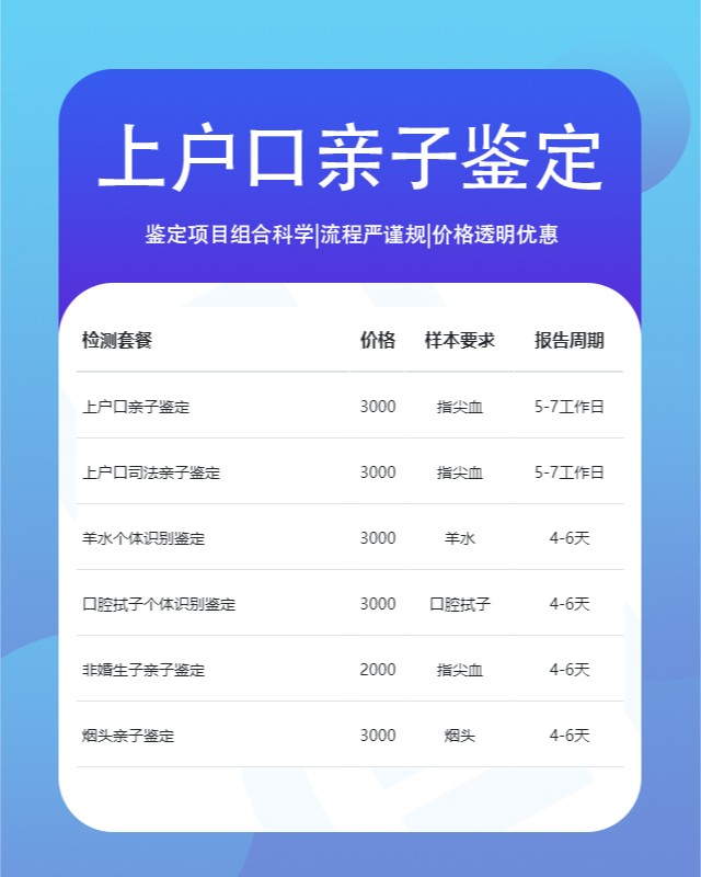 铁门关10家可以做上户口亲子鉴定的中心机构地址