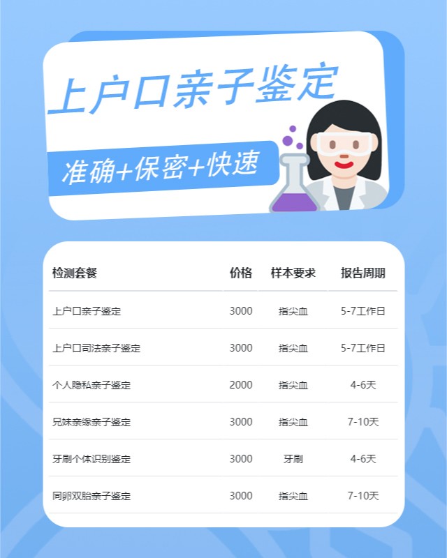威海可以做上户口亲子鉴定10家机构地址