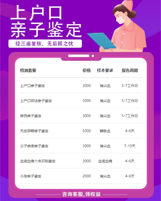 重庆可以做上户口亲子鉴定的10个中心机构
