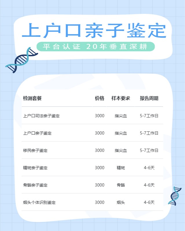 福州10家可以做上户口亲子鉴定中心机构地址一览