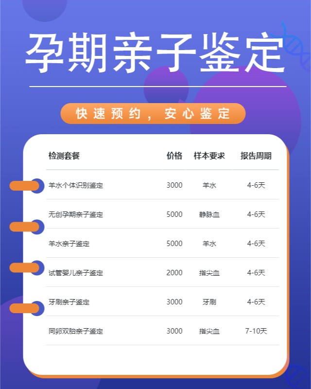 胡杨河10家可以做无创孕期亲子鉴定的中心机构地址